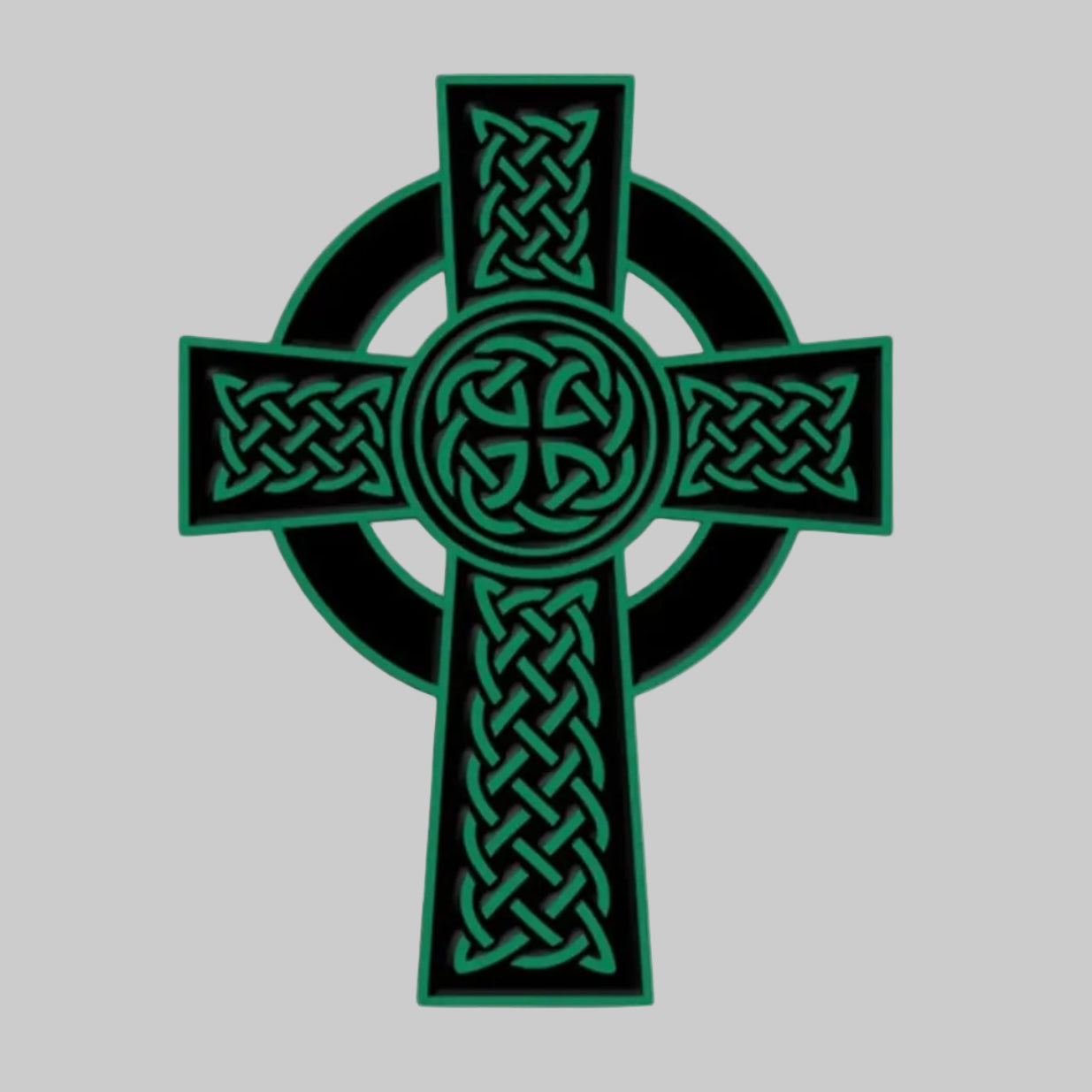 HIgh Celtic Cross in Black and Green