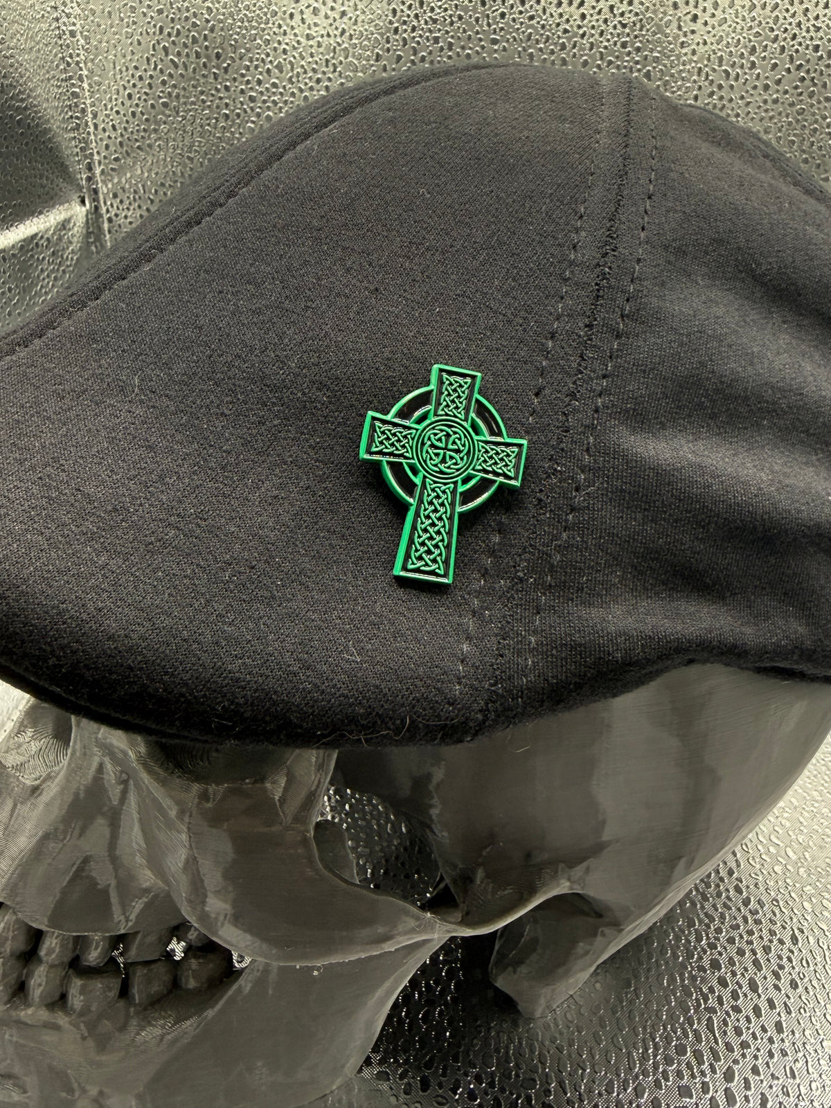 High Celtic Cross in Black and Green