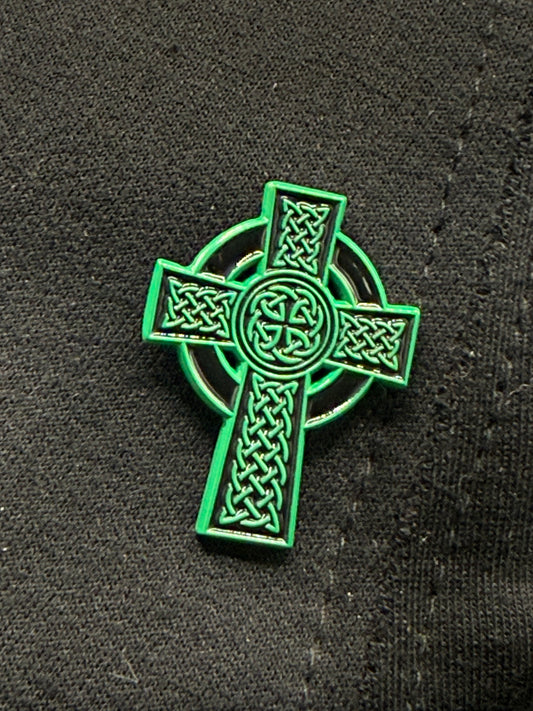 High Celtic Cross in Black and Green