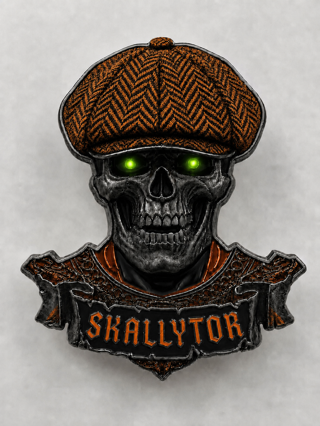 A Skallytor Halloween 2026 - Burnt Orange and Black Herringbone