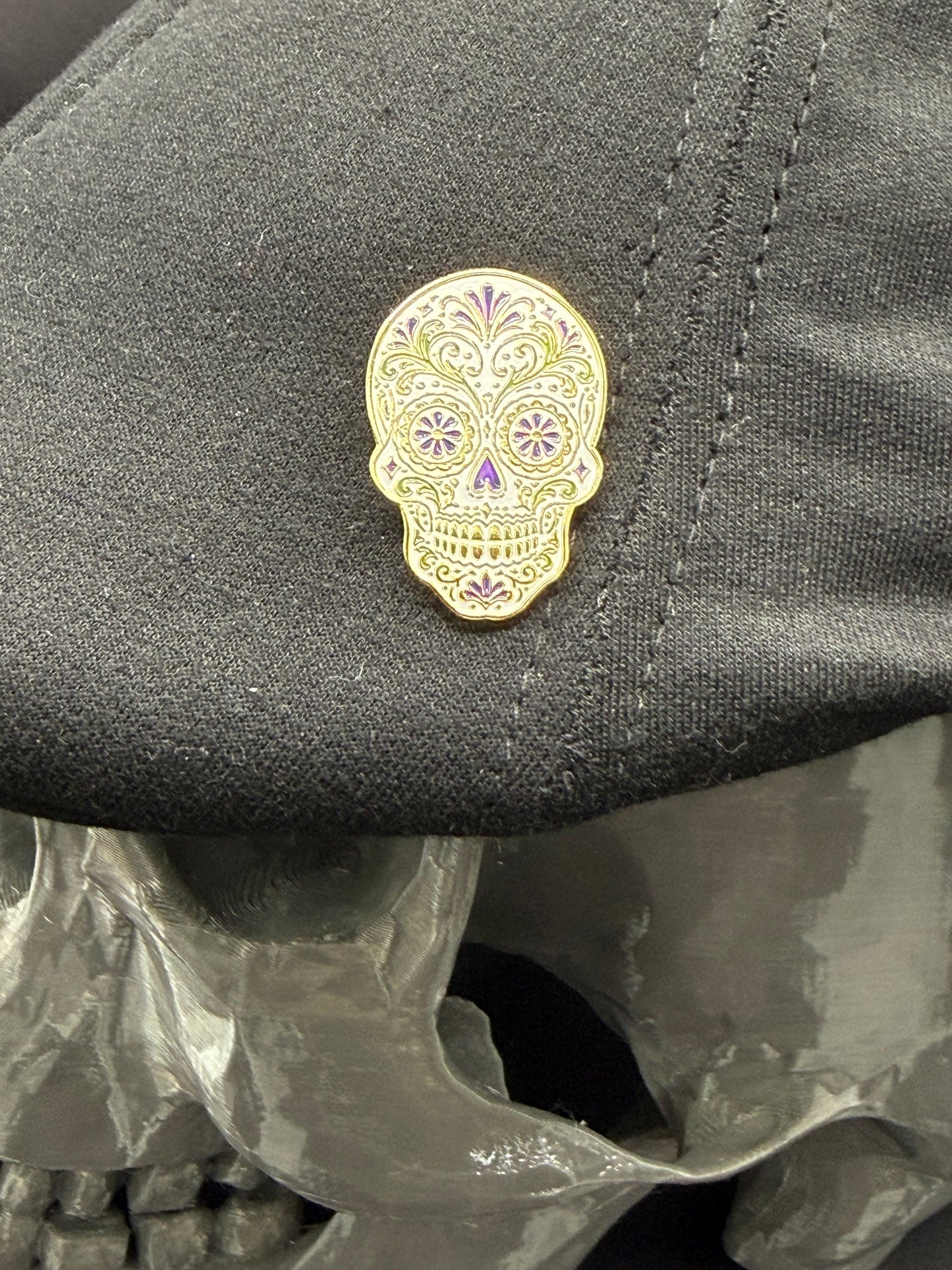 Sugar Skull - Gold, Purple, Green